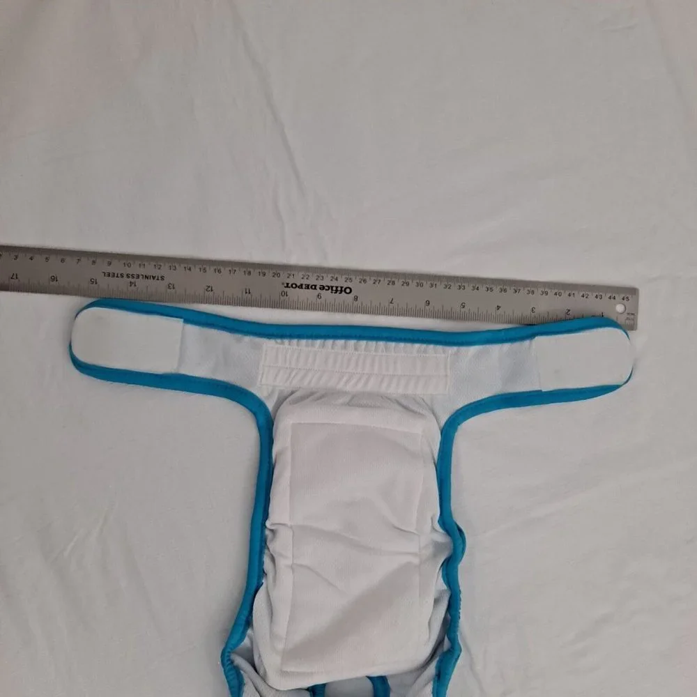 Dog Diaper Blue Washable snap back LARGE
